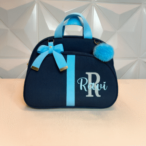 Bolsa Média Azul Marinho Linho